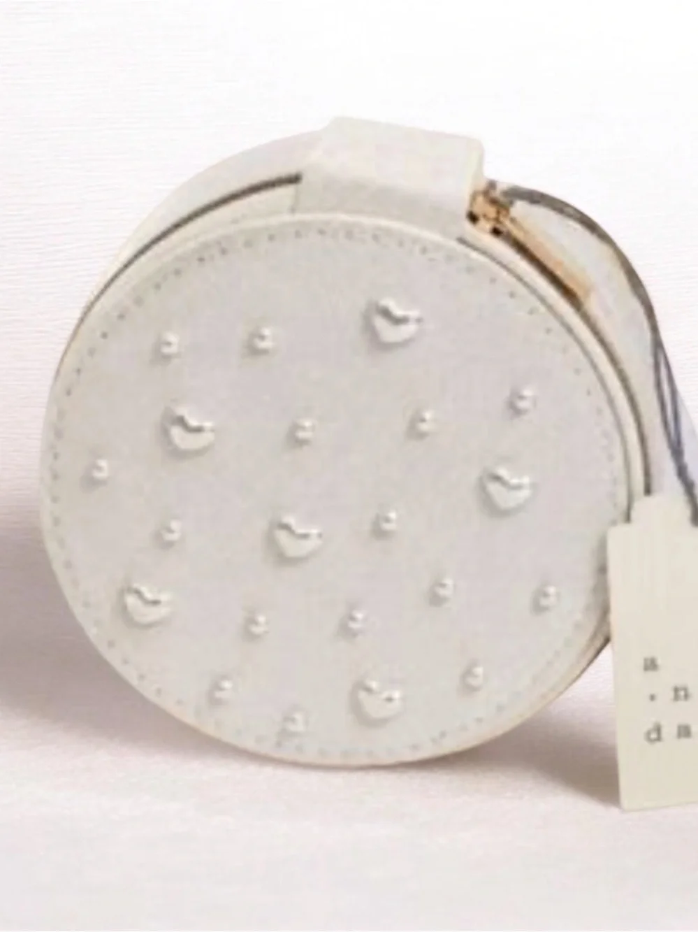 A New Day Round Pearl and Heart Travel Jewelry Organizer